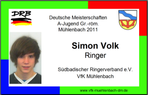 DM-Pass fr den Ringer Simon Volk